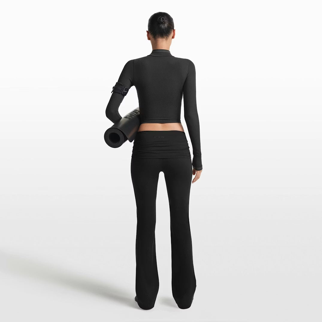 Matte Foldover Slim Flare Legging