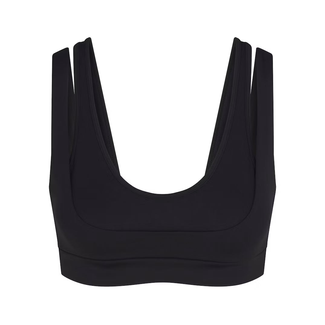 Matte Double Strap Scoop Bra