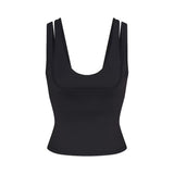 Matte Double Strap Scoop Tank