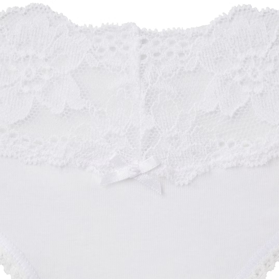 Lightweight Cotton Wide Lace Thong
