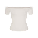 Cotton Jersey Off the Shoulder Top