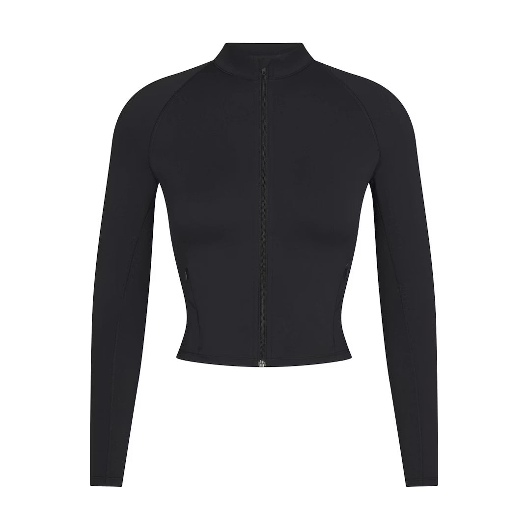 Matte Mock Neck Full Zip Jacket