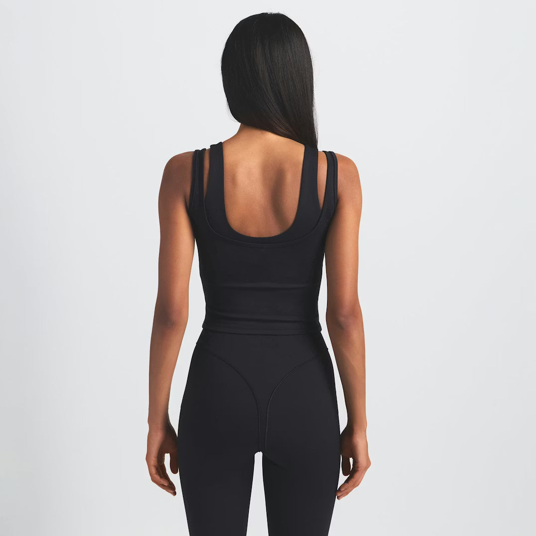 Matte Double Strap Scoop Tank