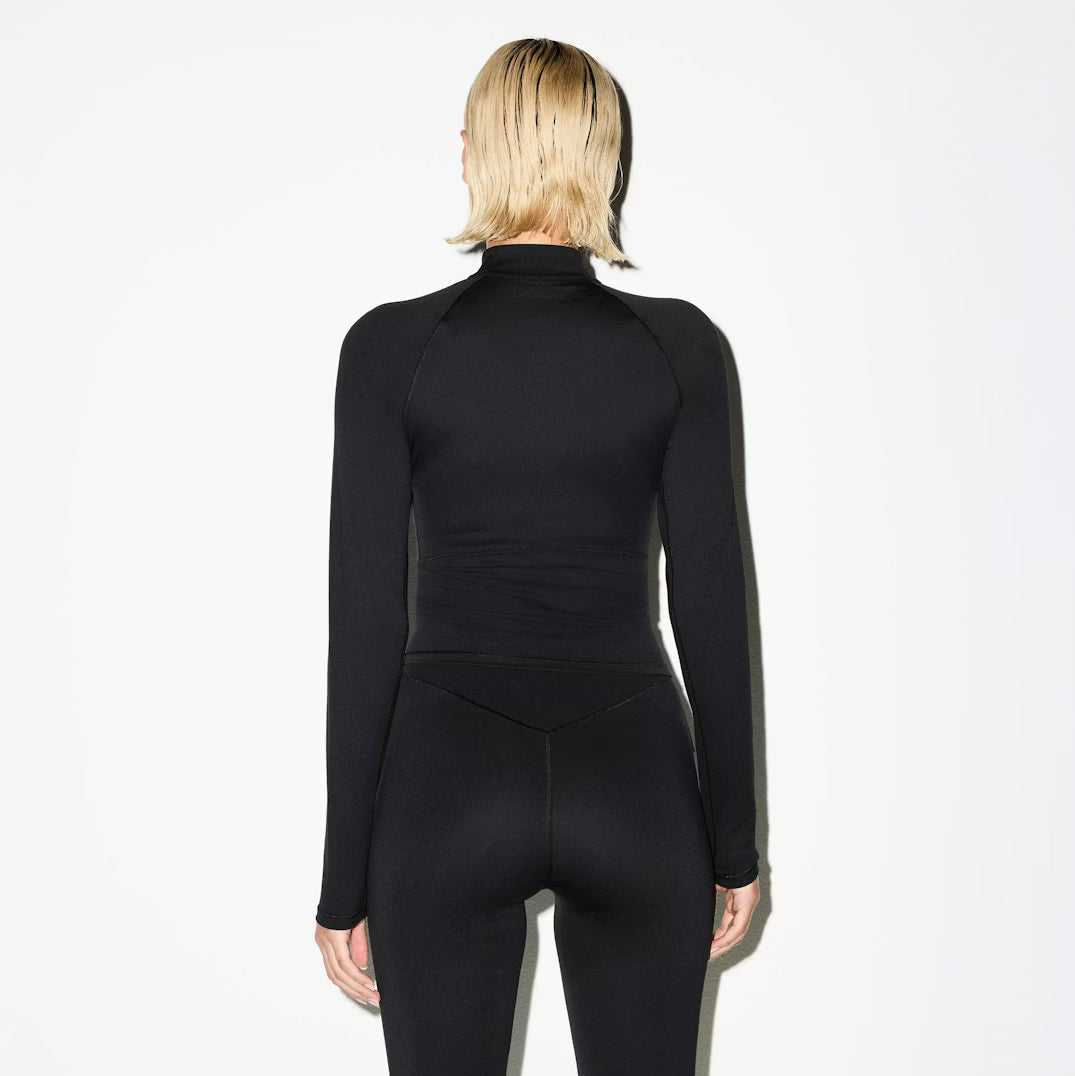 Matte Mock Neck Full Zip Jacket