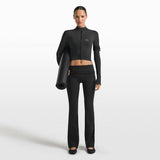 Matte Foldover Slim Flare Legging