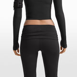 Matte Foldover Slim Flare Legging