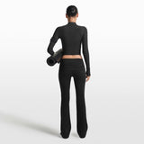 Matte Foldover Slim Flare Legging