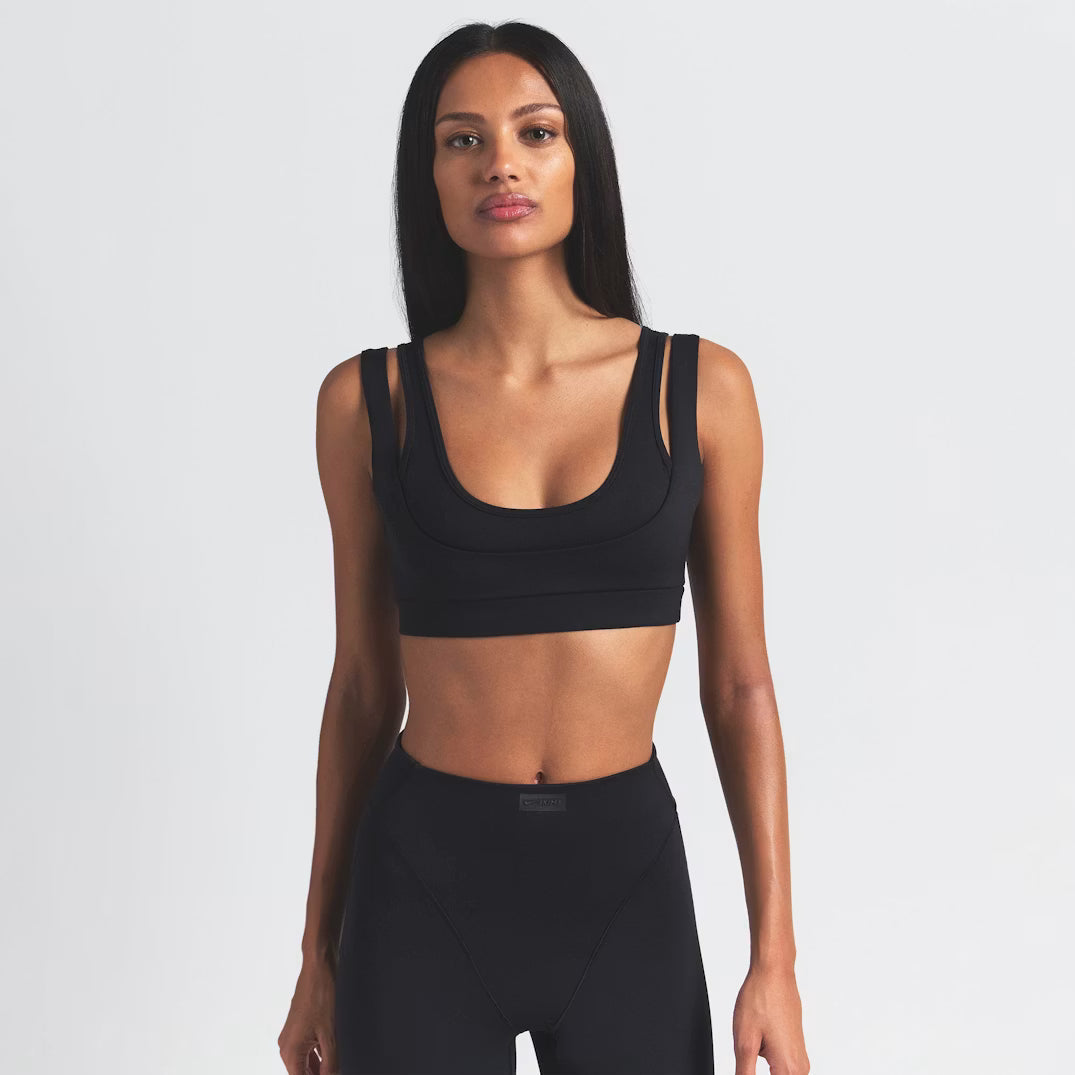 Matte Double Strap Scoop Bra