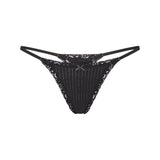 Lightweight Cotton Pointelle Lace String Thong