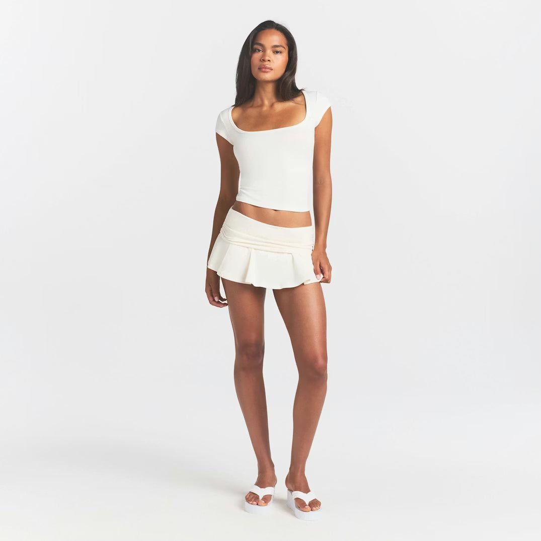 Cotton Jersey Scoop Neck T-Shirt