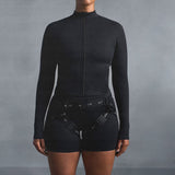 Matte Mock Neck Full Zip Jacket