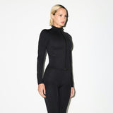 Matte Mock Neck Full Zip Jacket